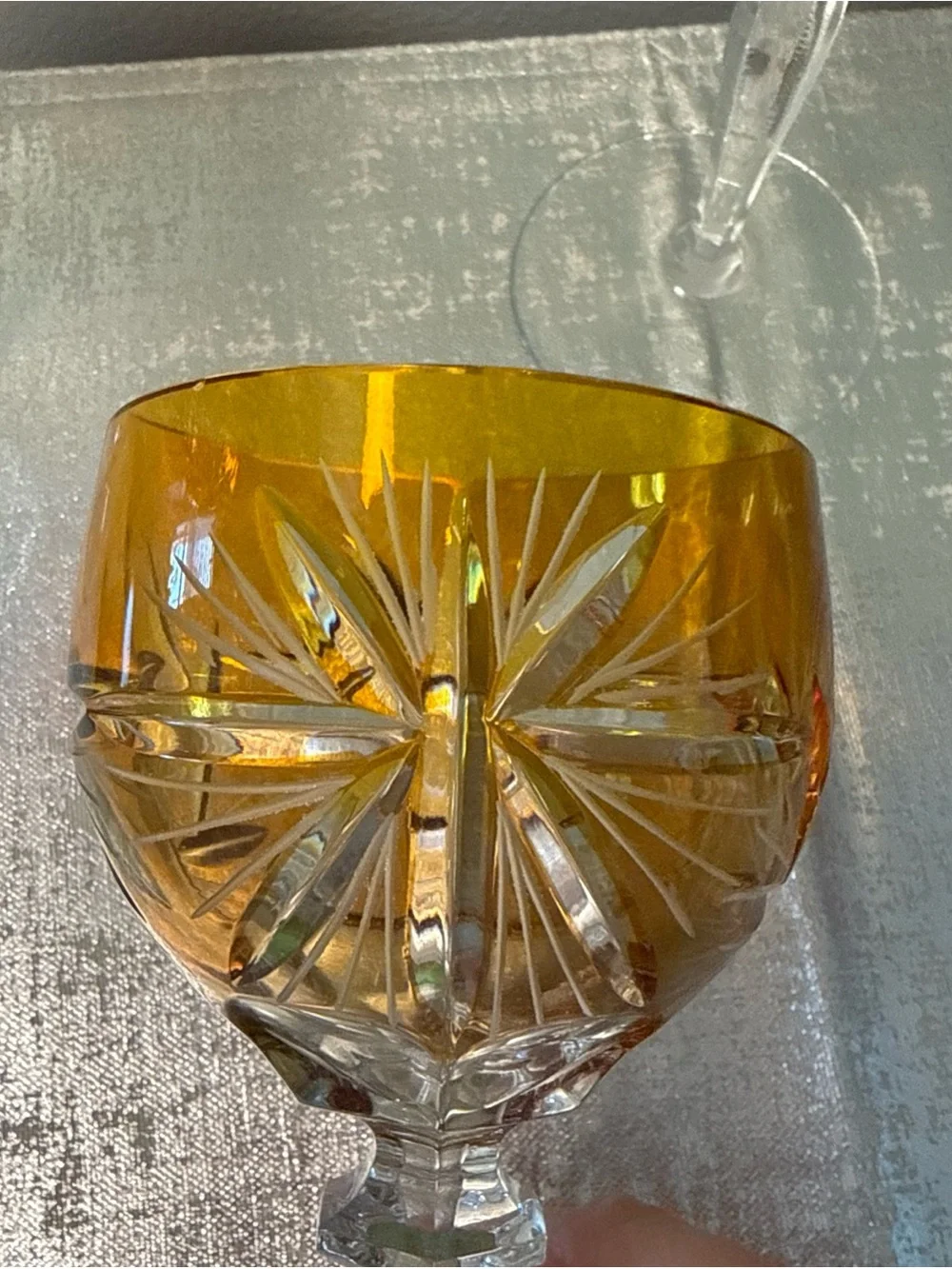 Multicolor Cut Crystal Wine Glasses - Set of 5